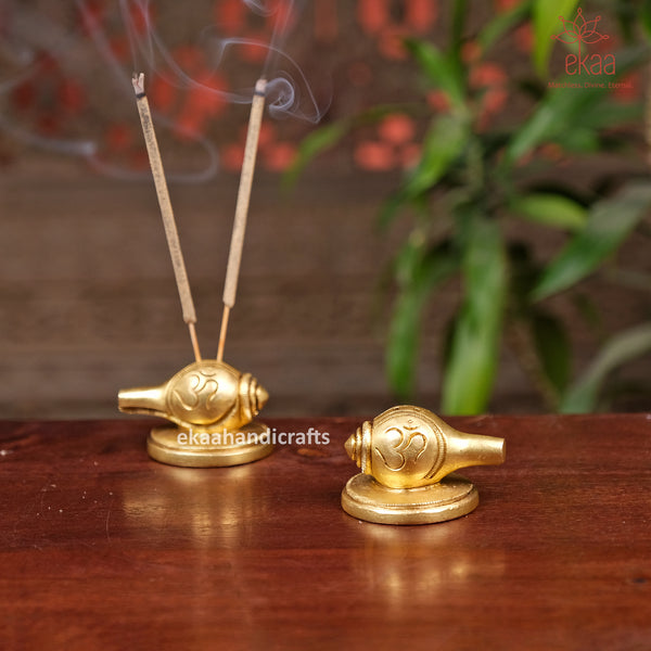 Brass Shankh Incense Holder