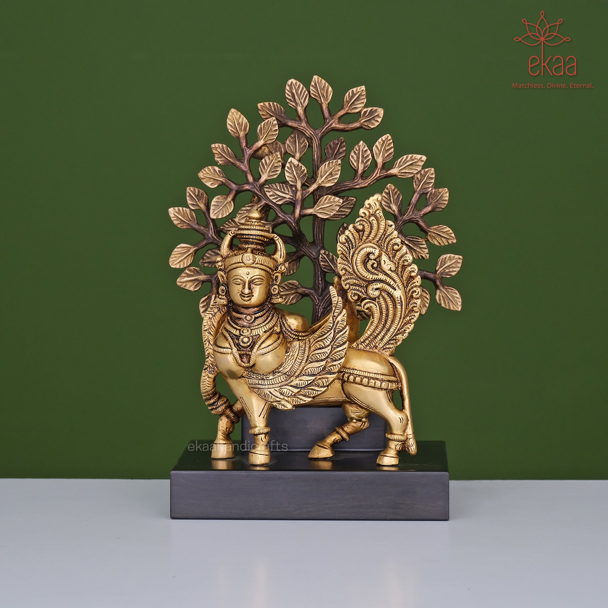 Kamadhenu - The Fragrant One & Mother shops Goddess Of The Indian Cow, H 14 cm x L 12 cm x W 5 cm, Vintage Brass Hindu Goddess, Religious Decor