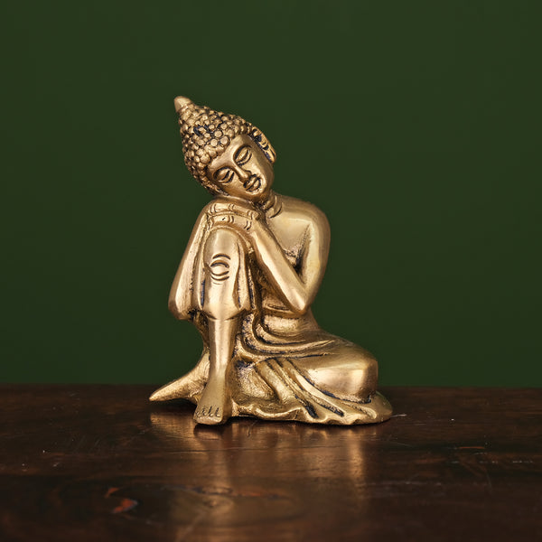 Lord Buddha Relaxing Statue Brass