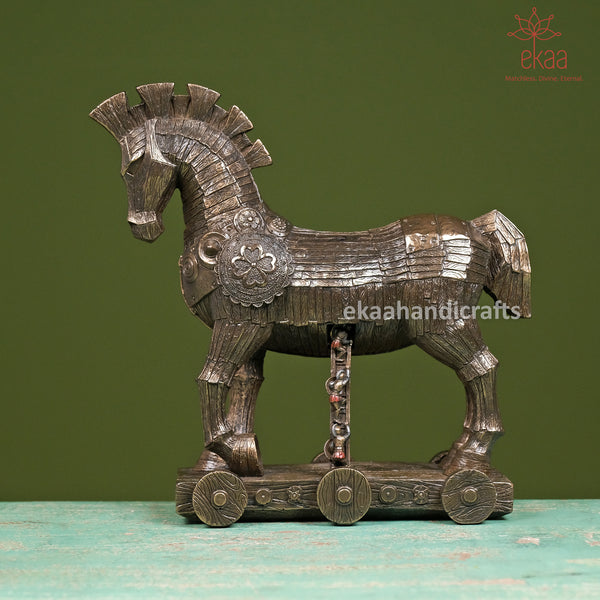 Bonded Bronze Ancient Greek Bronzed Trojan Horse Statue