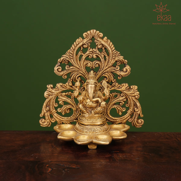 Brass Lord Ganesha Oil Diya Lamp