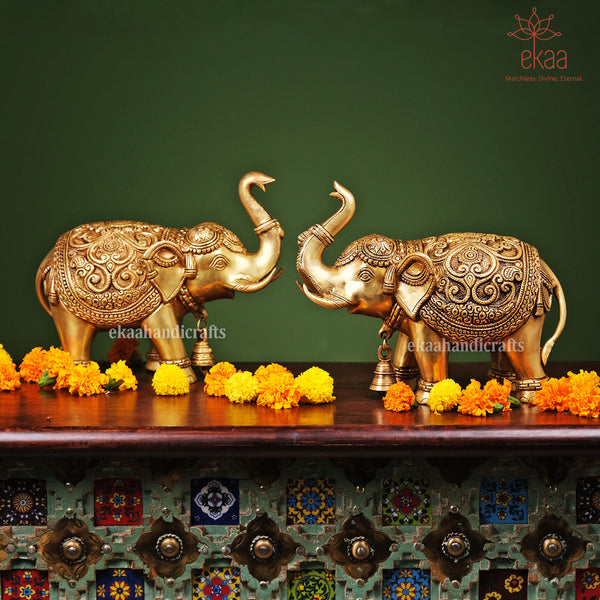 Brass Maharaja Elephant Showpiece for Décor
