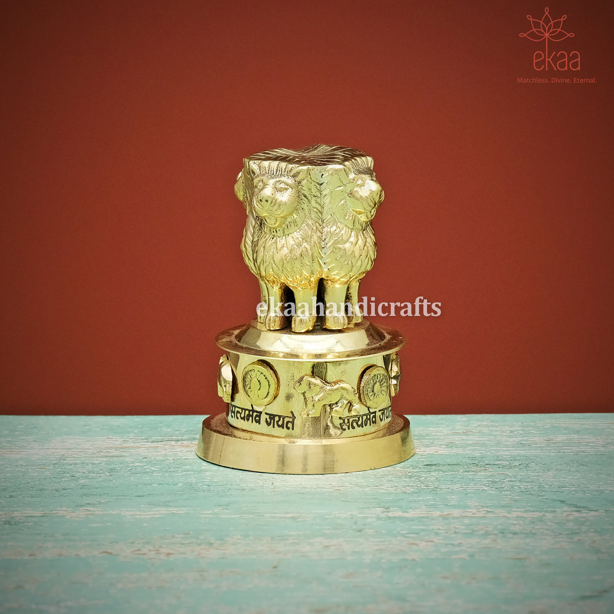 Brass Ashok Stambh Decorative Indian Pillar Emblem Ekaa Handicrafts