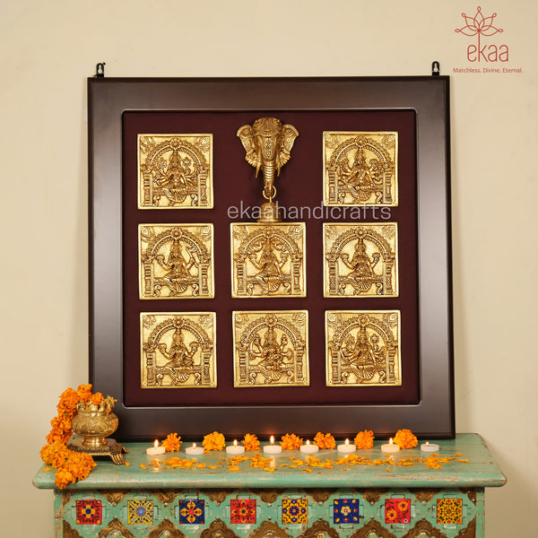 Brass Ashta Lakshmi Frame Wall Hanging Hanging