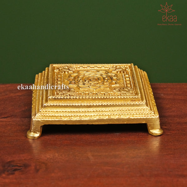 Brass Ethnic Lotus Chowki