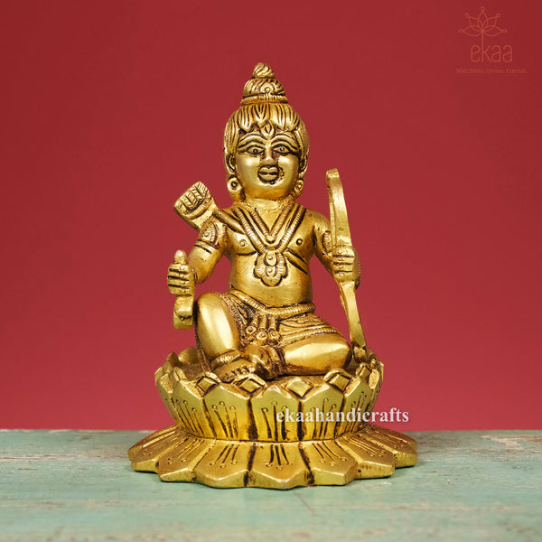 5.5" Brass Prabhu Shri Ram Lala on Lotus