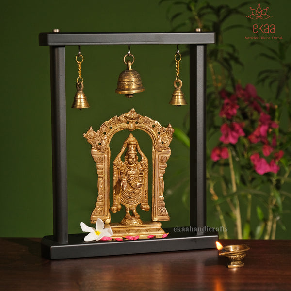 13" Brass Balaji with Frame and Bells