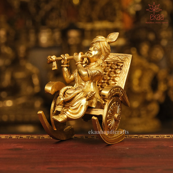 6.5" Brass Prabhu Shri Ram Lala on Rocking Chair