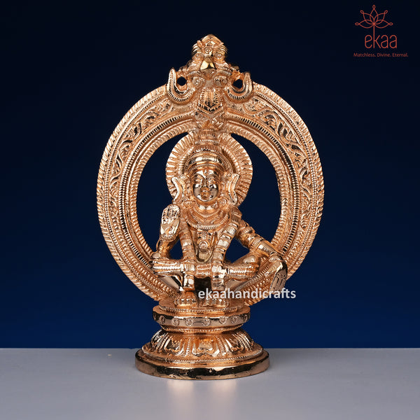 5" Brass Aiyappa Swami Statue for Temple Ayyappan Idol