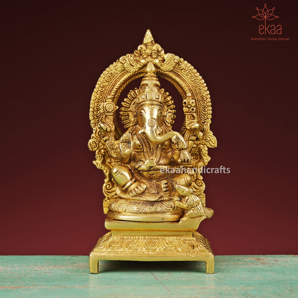7.5" Lord Ganesha Statue in Brass