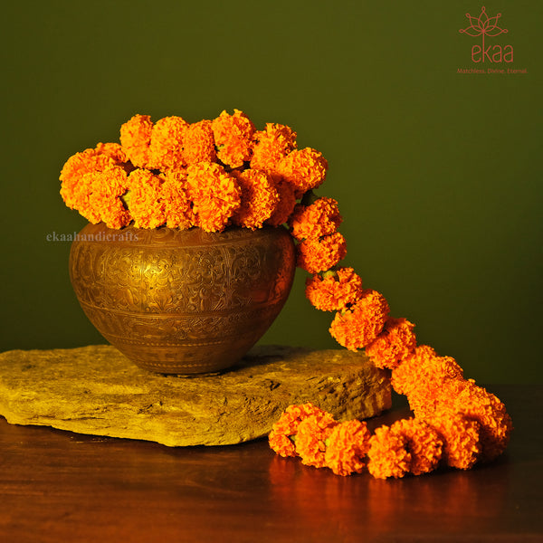 Hand-Etched Brass Tribal Lota Pot – Vintage Indian Decor