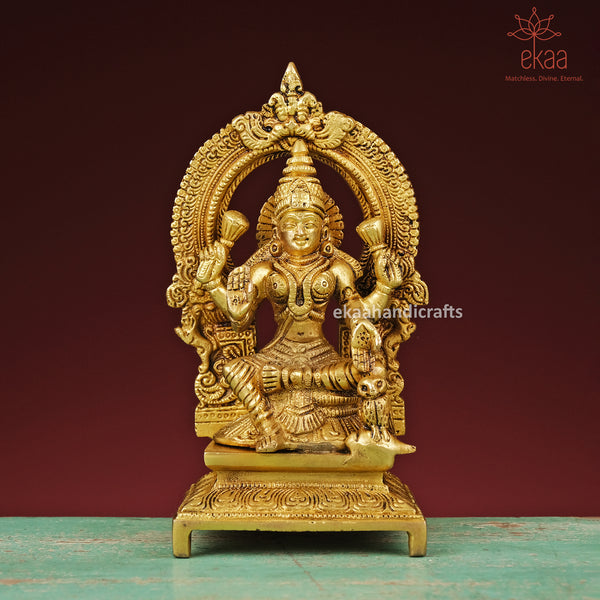 7.5" Goddess Laxmi Statue in Brass