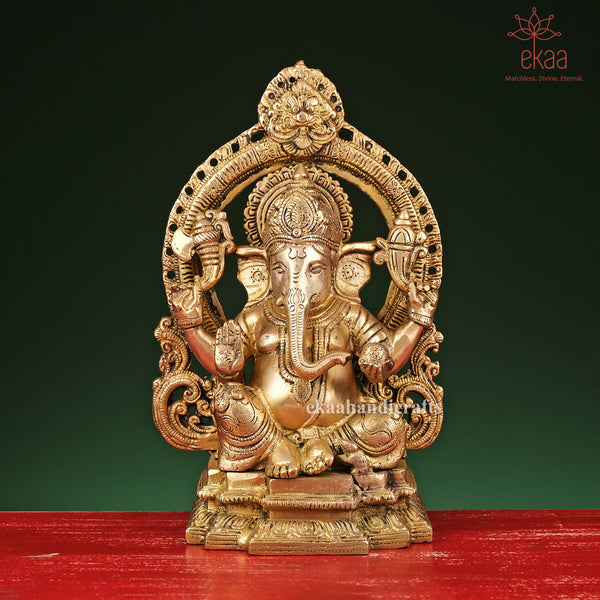 11" Brass Lord Ganesha Statue