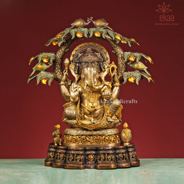 29" Lord Ganesh sitting Statue in Brass