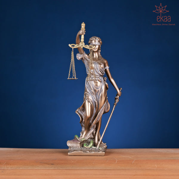 Bonded Bronze Justice Lady with Scales and Sword