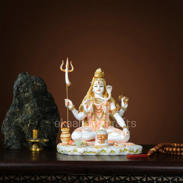 Lord Shiva Statue in Culture Marble - 8.5" | 20"