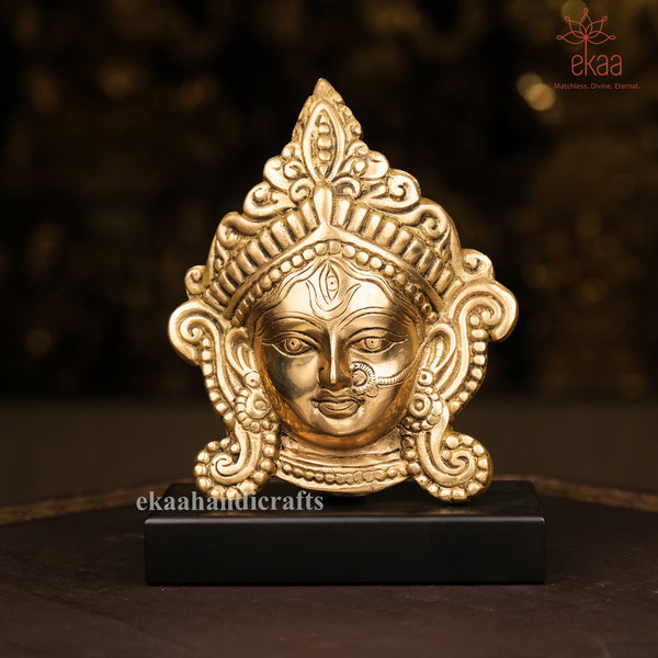 Brass Durga Maa Face with Stand