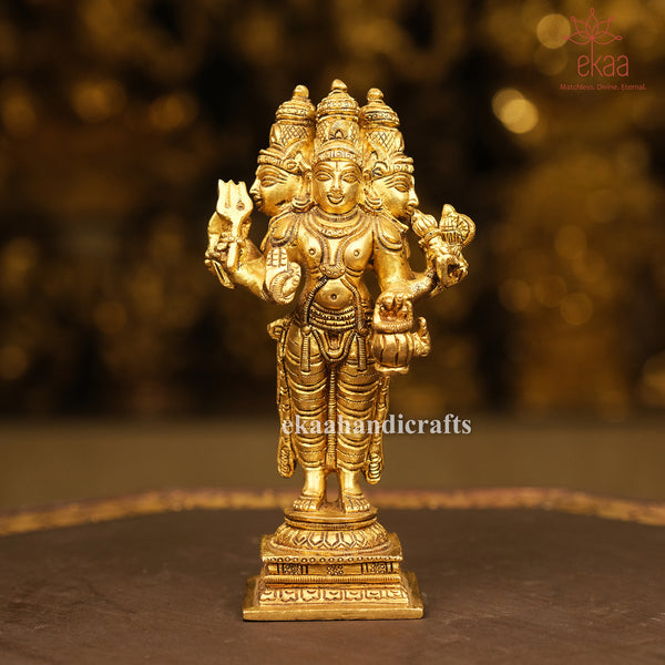 Brass Trimurti Brahma, Vishnu, Mahesh For Home Temple