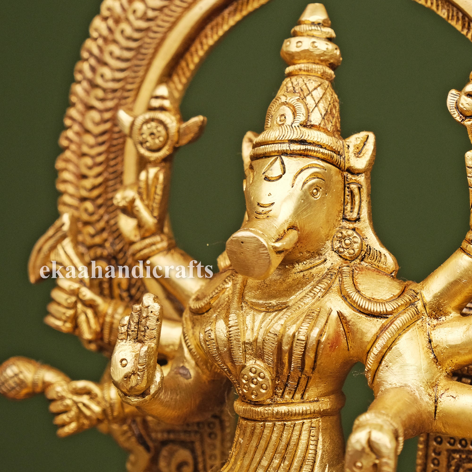 9 Brass Goddess Varahi Devi Idol Varah Maa Statue Ekaa Handicrafts 1776