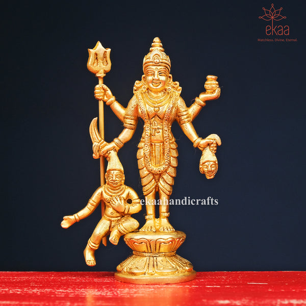 5.5" Brass Kali Statue, Shiv-Shakti Idol
