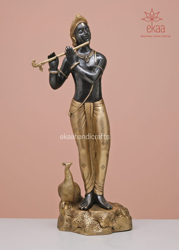 Brass Lord Krishna Statue for Home Decor