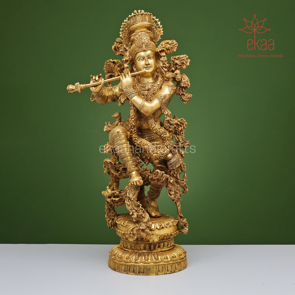 Krishna Statue in Brass