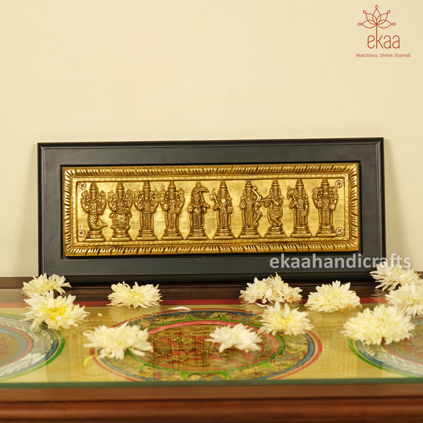 Brass Vishnu Dashavtar Panel Wall Hanging