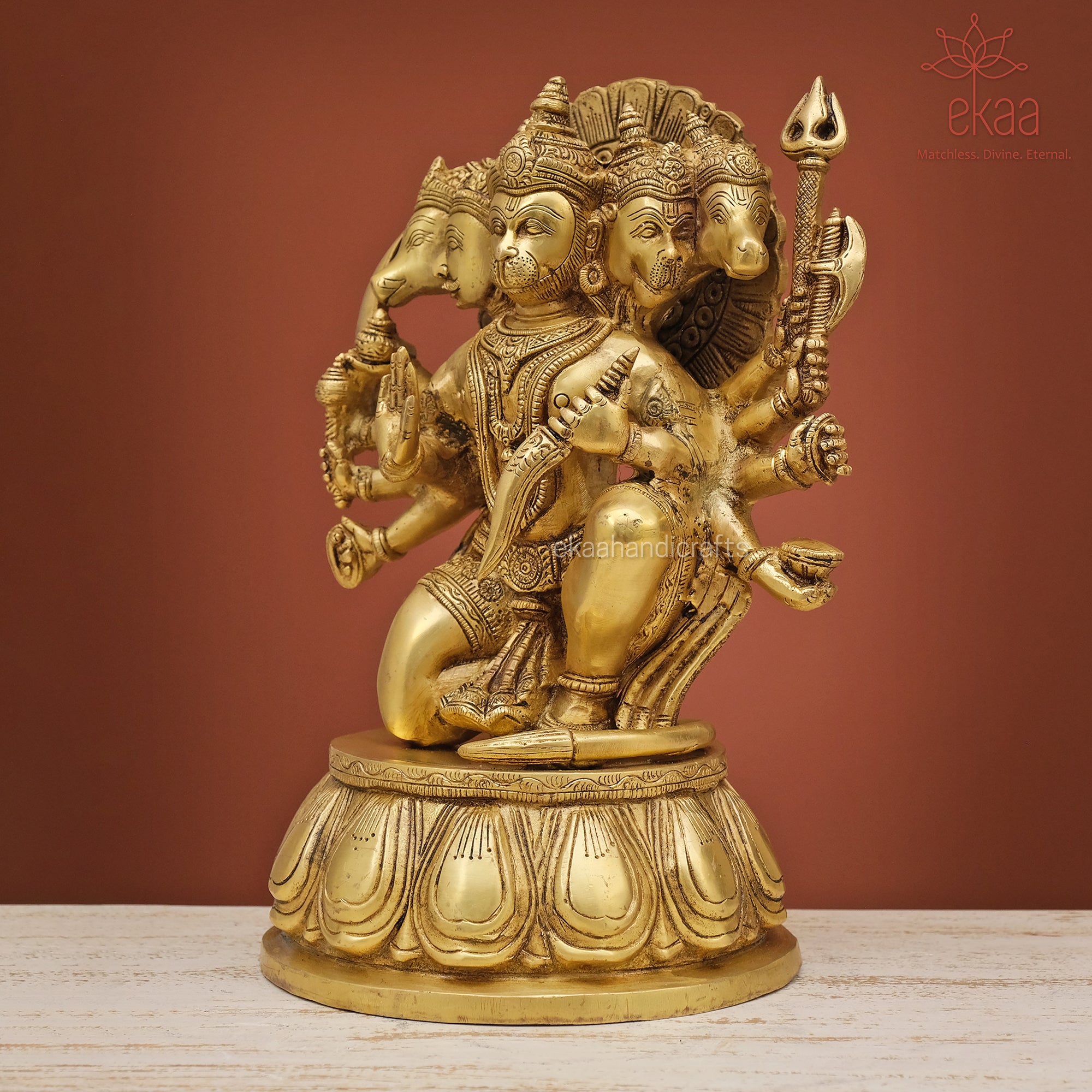 Brass Panchmukhi Hanuman Idol – Ekaa Handicrafts