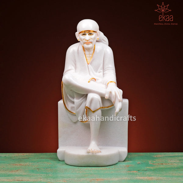 18" Shirdi Sai Baba Idol in Pure Marble