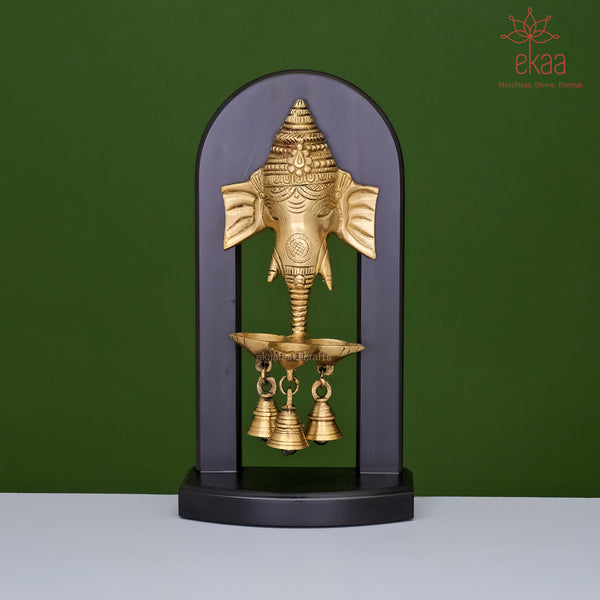 Brass Ganesh Diya with Bells