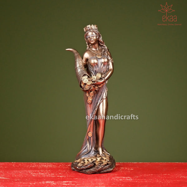 Roman Goddess Fortuna, Good Luck Fortune Tykhe Statue