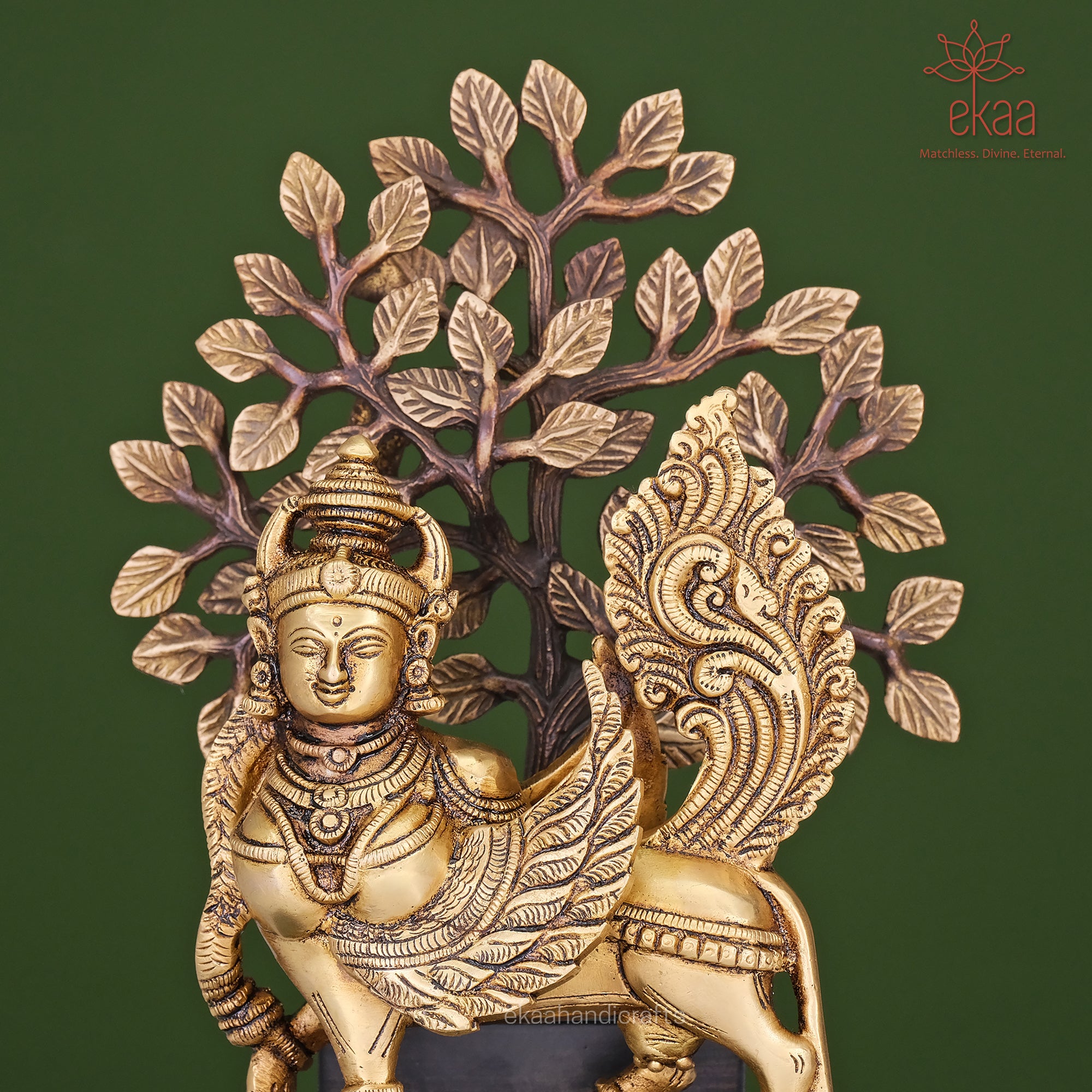 Kamadhenu - The Fragrant One & Mother Goddess Of The Indian Cow, H 14 cm x L 12 cm x W 5 cm, retailer Vintage Brass Hindu Goddess, Religious Decor