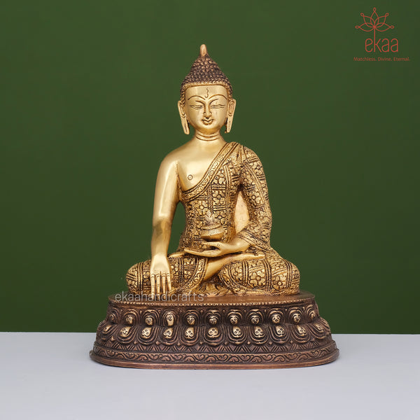 Brass Lord Buddha in Bhumisparsh Mudra