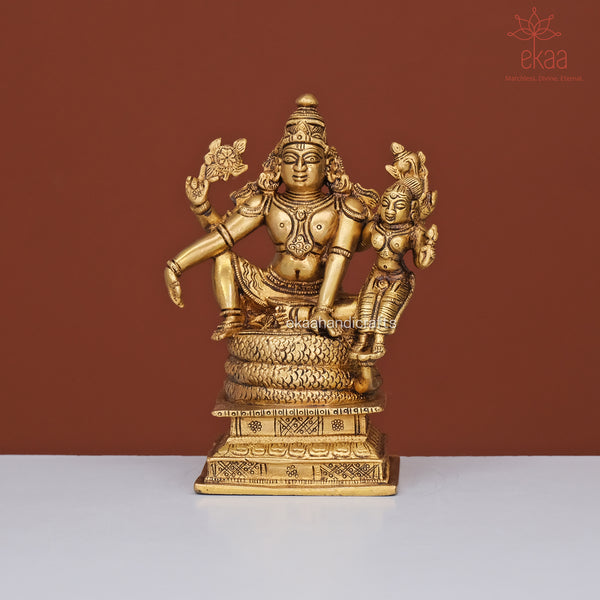 Brass Sitting Lakshmi Narayan Statue