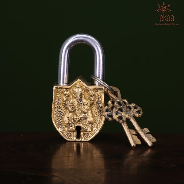 Brass Ganesha Lock with keys