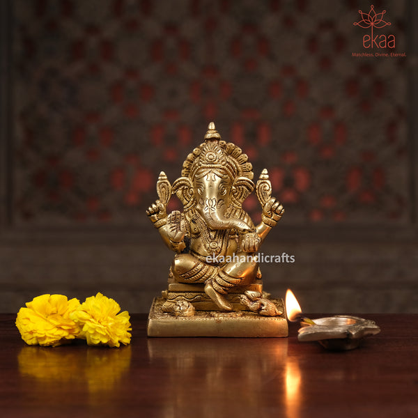 Brass Ganesha Statue Majestic Ganpati Idol