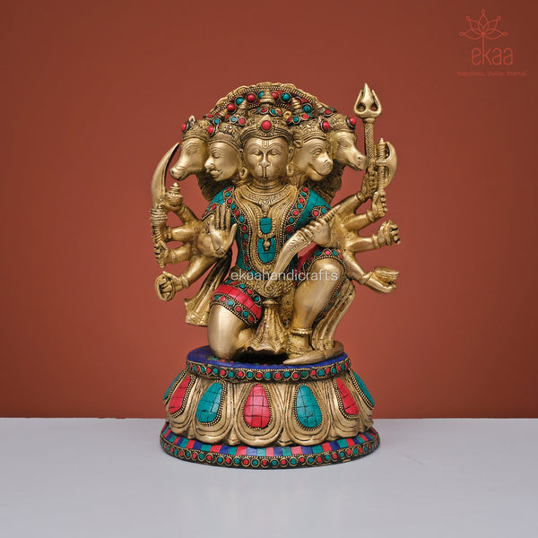 Panchmukhi Hanuman Brass Statue