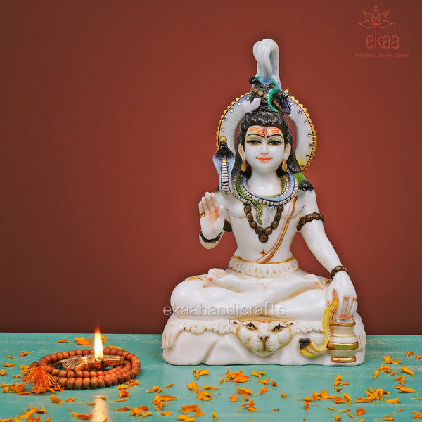 Lord Shiva Statue in Marble 12inch