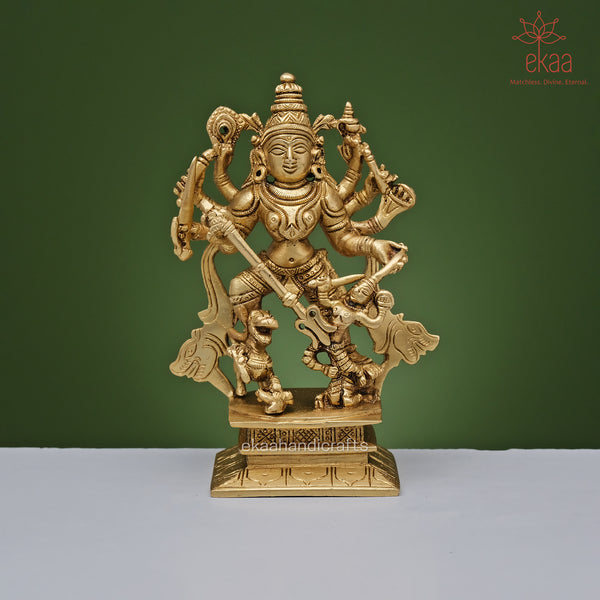 Brass Goddess Mahisasur Mardini Statue