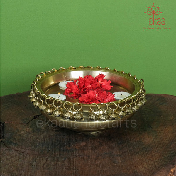 Urli Bowl In Brass with Ghungroo