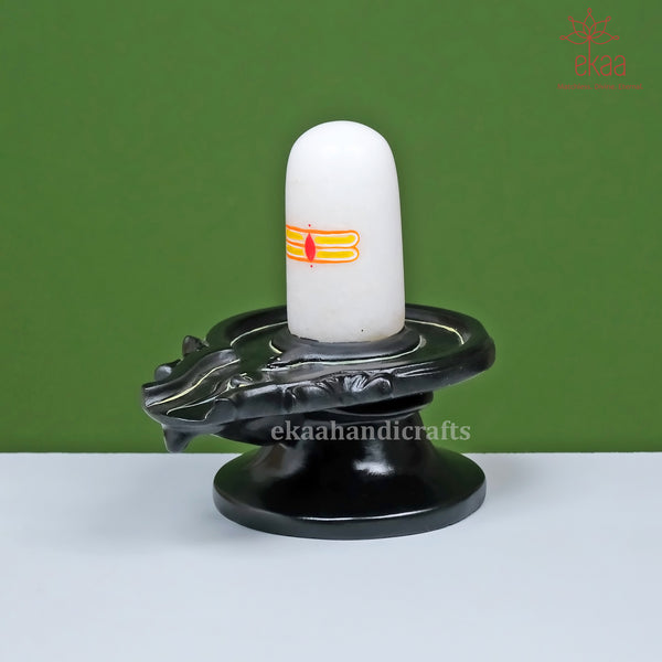 Shivling in Pure Black Marble- Shiv Lingam Sculpture