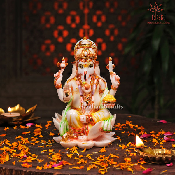 Lord Ganesha Statue in Culture Marble