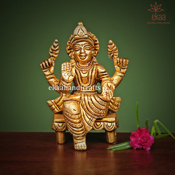 Brass Goddess Lakshmi Statue for Home Temple