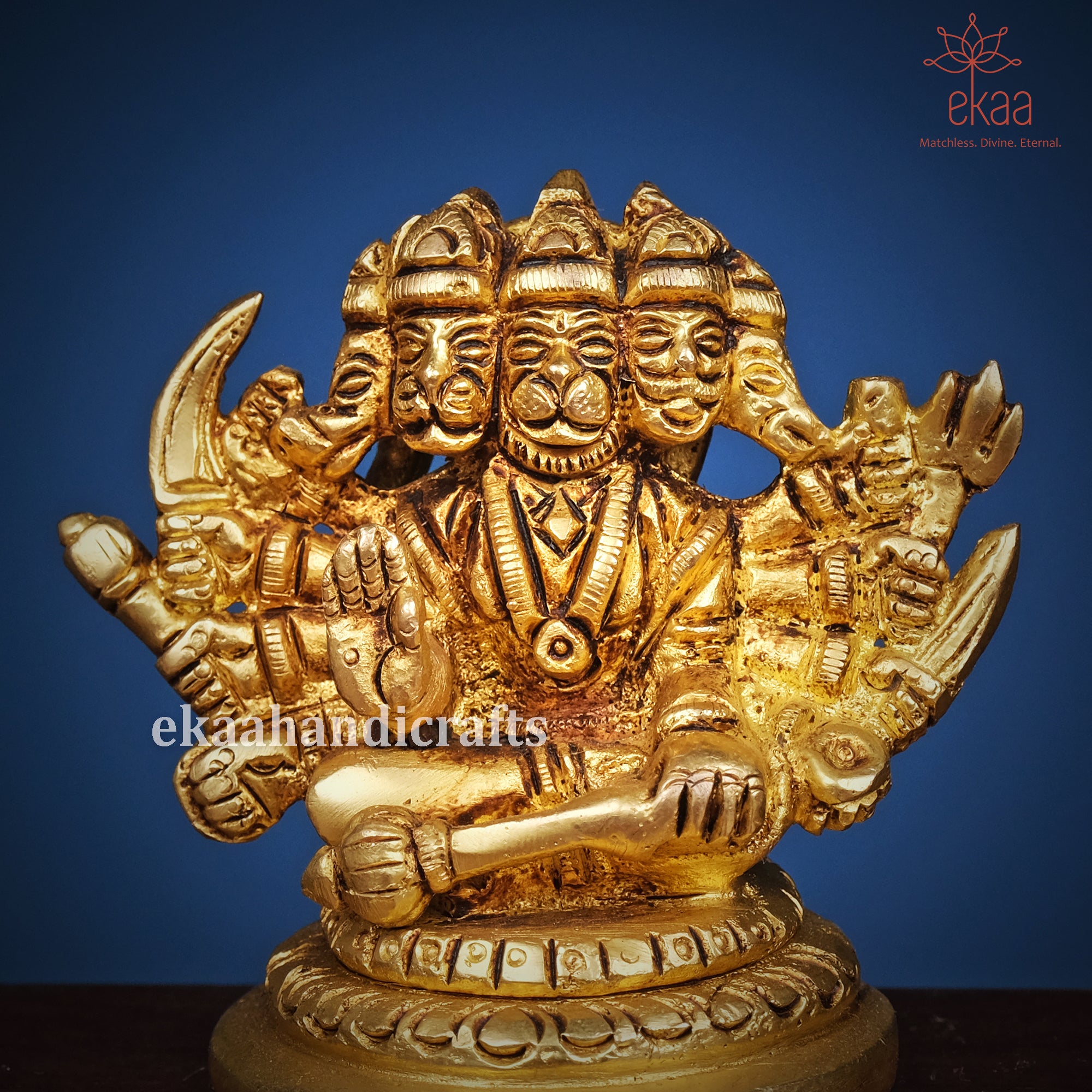 Brass Panchmukhi Hanuman Statue For Home Bajarangbali Murti – Ekaa ...