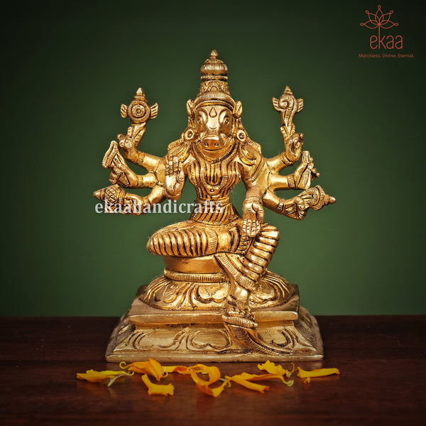 Brass Goddess Varahi Devi Idol Varah Maa Statue