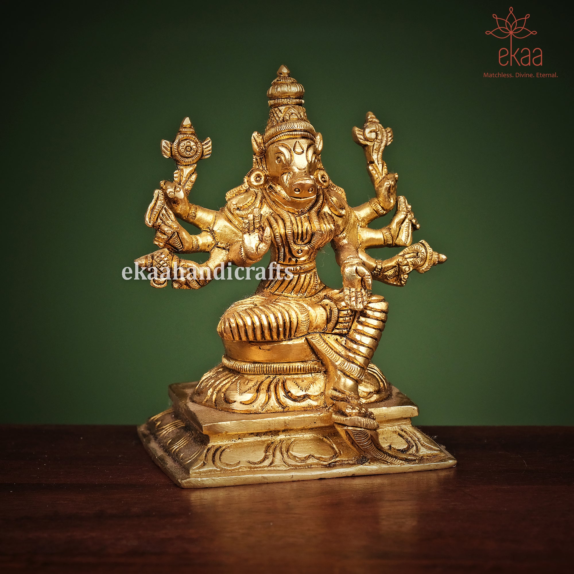 Brass Goddess Varahi Devi Idol Varah Maa Statue – Ekaa Handicrafts