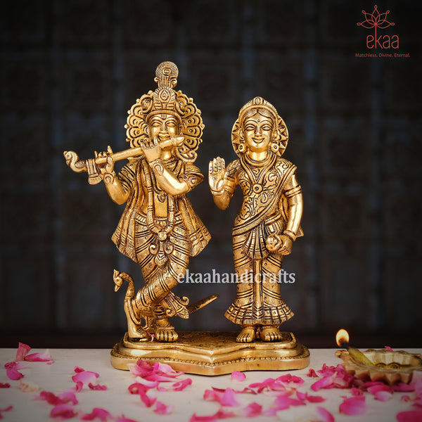 Brass Radha Krishna Statue