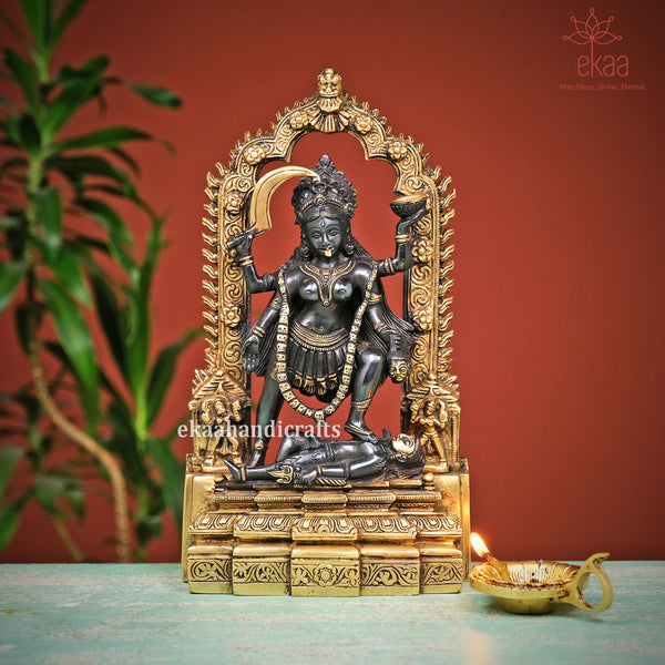 Brass Goddess Kali Mata Statue Pooja Shakti Idol