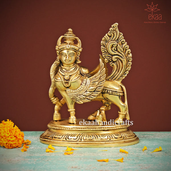 Brass Kamdhenu Cow Statue Divine Surabhi Showpiece