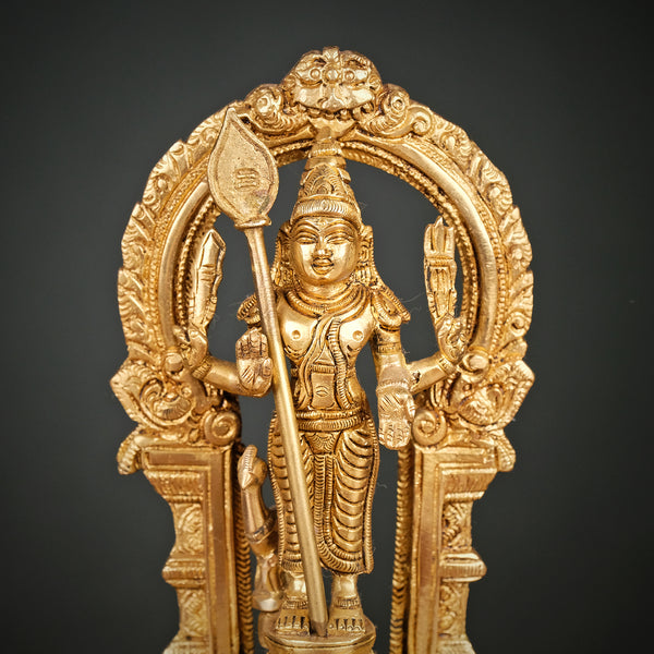 Brass Kartikeya Idol with Peacock Murugan Swami